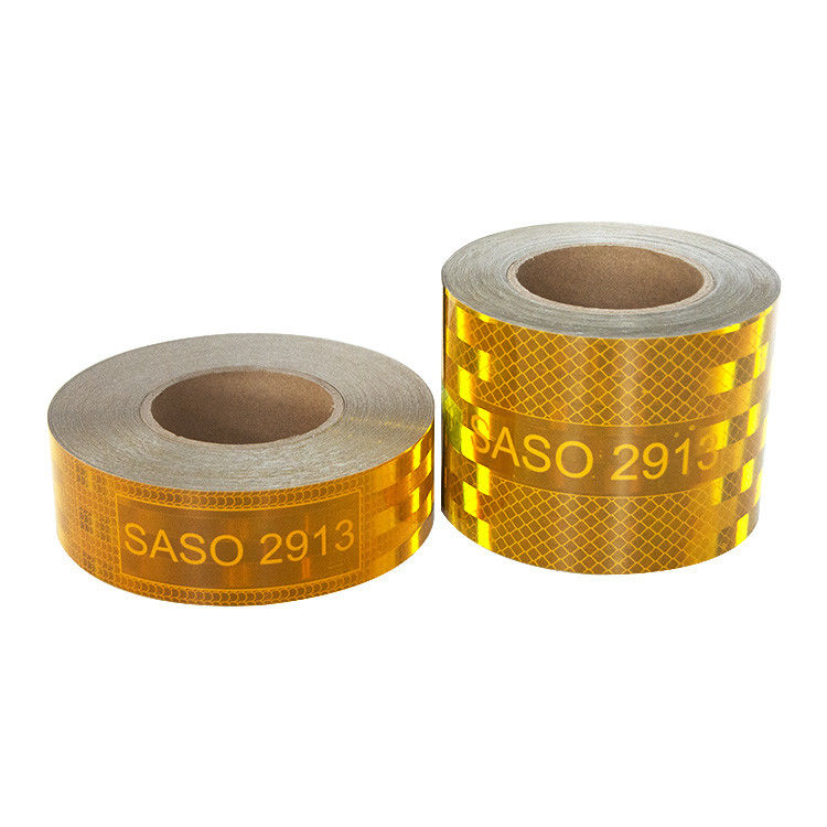 Jaune SASO 2913 Ruban réfléchissant prismatique auto-adhésif métallisé pour le marché du Moyen-Orient