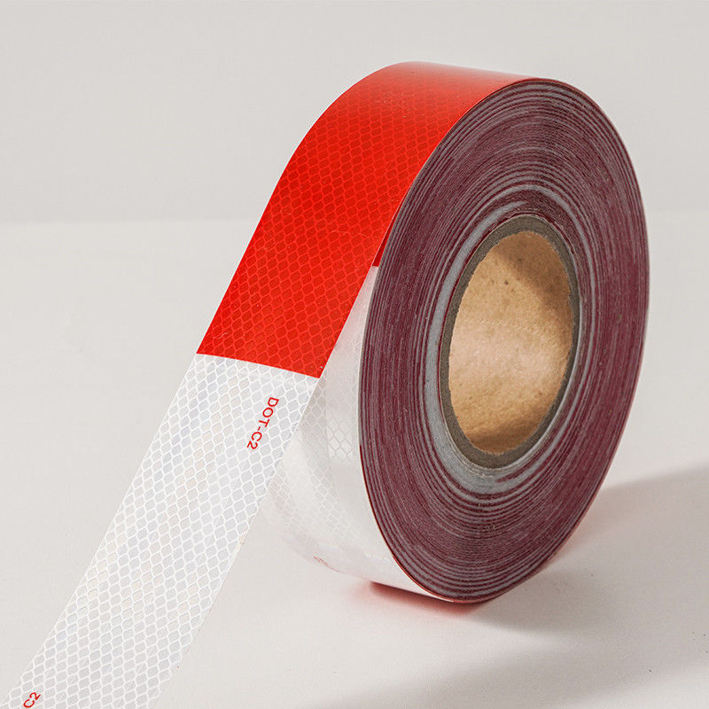 50 mm 2 pouces adhésif blanc rouge DOT C2 ruban adhésif de sécurité réfléchissant sur le camion pour les véhicules