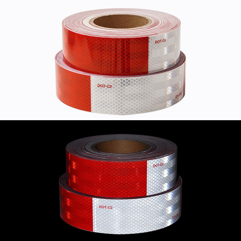 Tape réfléchissante DOT pour véhicule de haute intensité de 2 pouces blanc et rouge