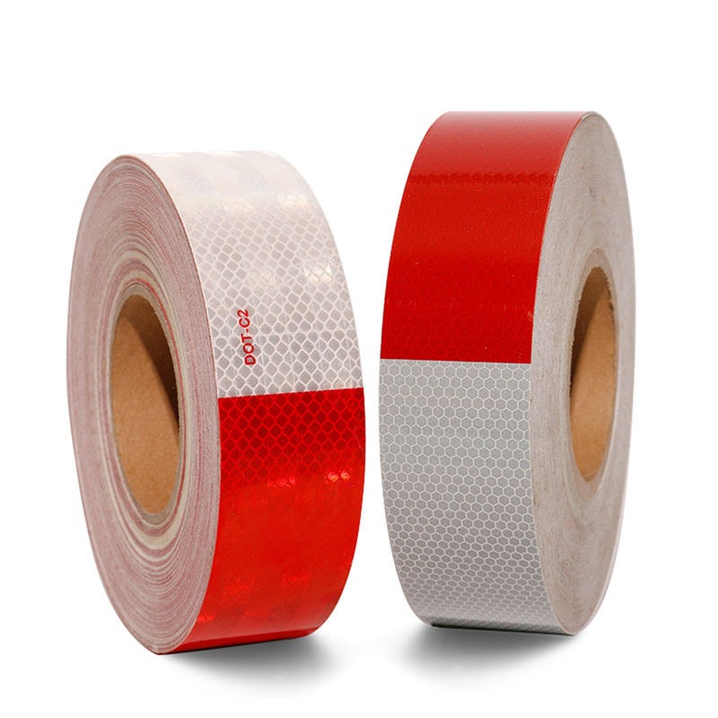 Ruban réfléchissant étanche DOT-C2 Adhésif rouge et blanc pour remorque, extérieur