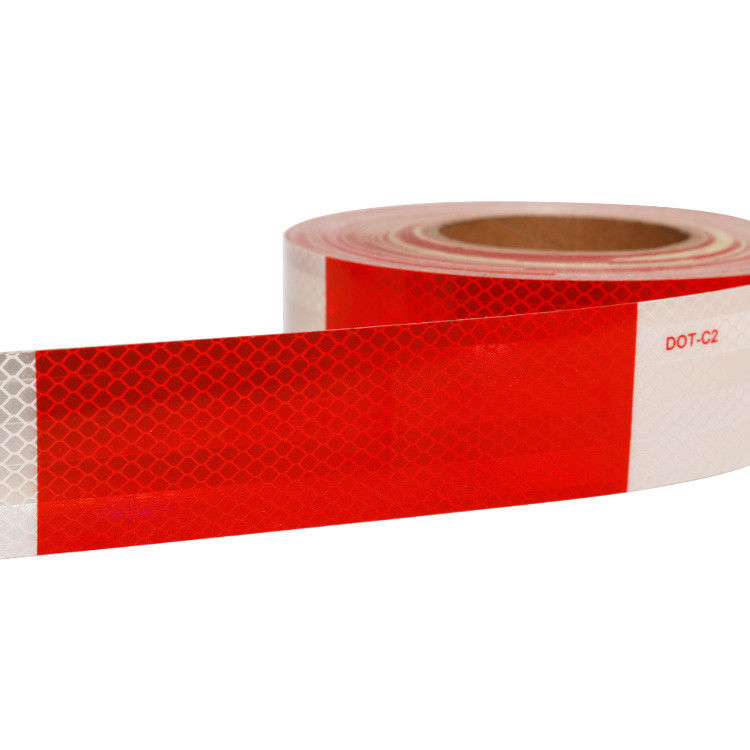 Ruban réfléchissant à haute visibilité rouge et blanc DOT-C2 pour véhicules pour camions Ruban réfléchissant