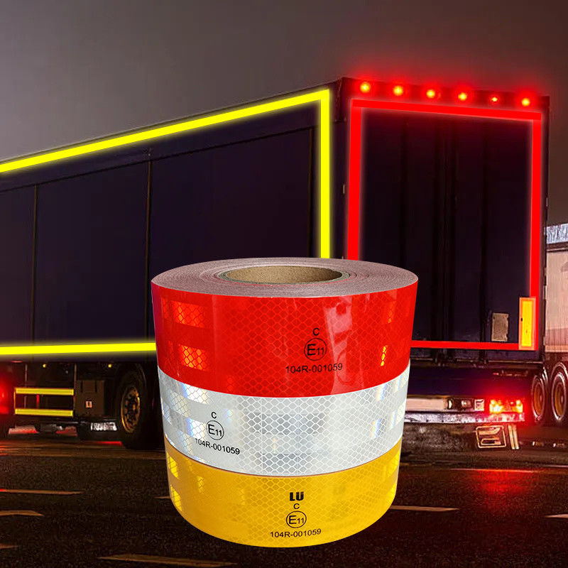 Ruban de sécurité réfléchissant étanche à l'eau large de 2 pouces longueur de 150 pieds rouge, blanc et jaune pour camions