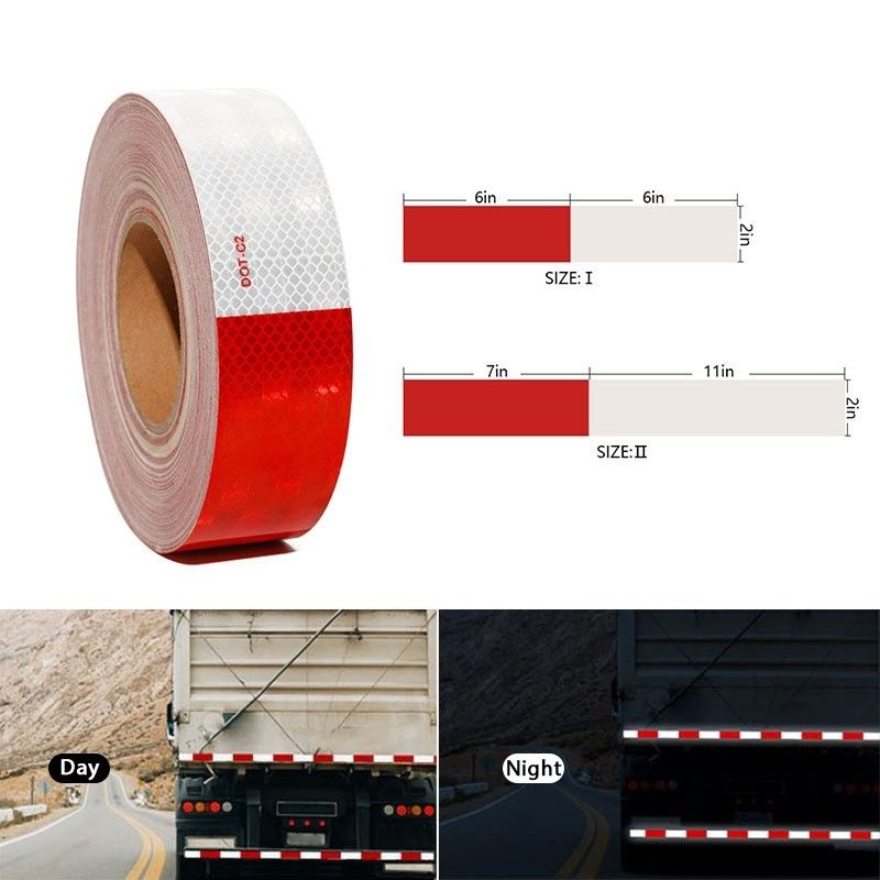 Taille personnalisée Autocollant de ruban réfléchissant DOT-C2 Marquage du ruban de visibilité