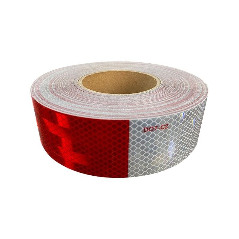 Autoadhésif DOT-C2 rouge et blanc prismatique rétro-réfléchisseur ruban adhésif pour véhicule remorque camion