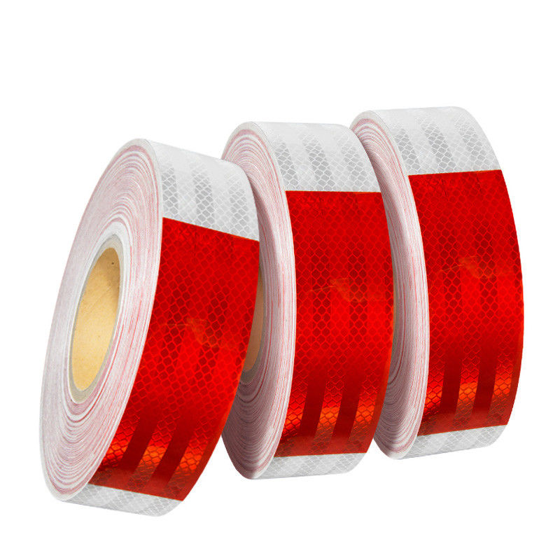 Autoadhésif DOT-C2 rouge et blanc prismatique rétro-réfléchisseur ruban adhésif pour véhicule remorque camion