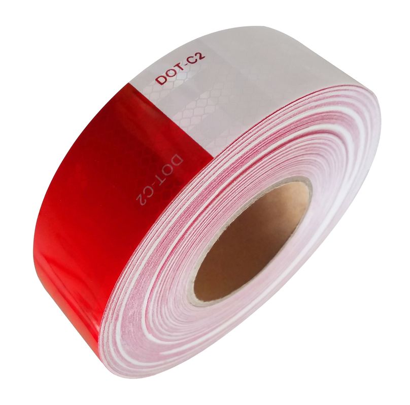 Autoadhésif DOT-C2 rouge et blanc prismatique rétro-réfléchisseur ruban adhésif pour véhicule remorque camion