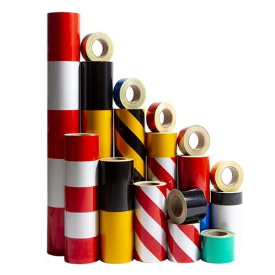Bon prix Indicateur d'avertissement sur la visibilité réfléchissante ruban adhésif rayé de qualité ingénieur ruban adhésif réfléchissant pour panneaux routiers en ligne