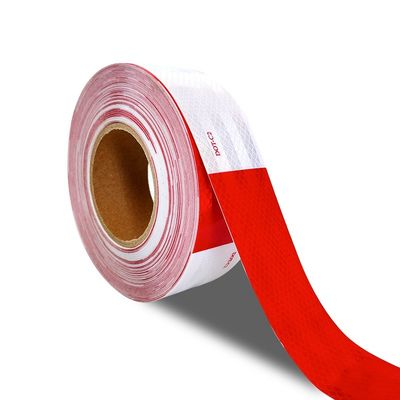 Bon prix 2 pouces rouge et blanc prismatique réfléchissante bande d'avertissement pour remorques en ligne