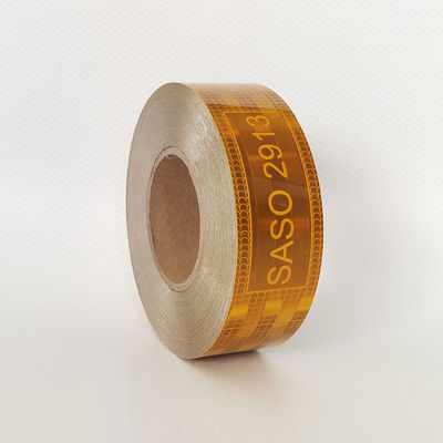Bon prix Marché arabe saoudien Pet personnalisé métallisé 50 mm Visible Hi Vis Jaune Saso 2913 Ruban réfléchissant pour véhicules en ligne