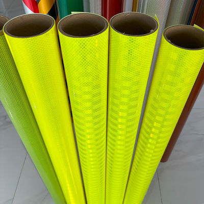 Bon prix Fluorescent jaune vert orange micro prismatique vinyle réfléchissant à haute intensité en ligne