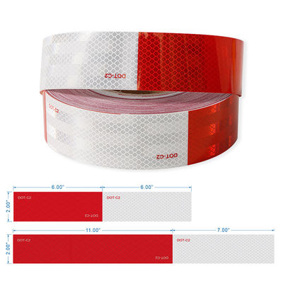 Bon prix Ruban adhésif réfléchissant rouge et blanc imperméable DOT-C2 pour camions extérieurs en ligne