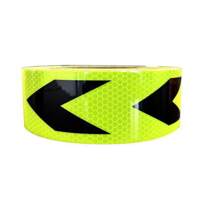 Bon prix Tape réfléchissante fluorescente jaune-vert flèche de nid d'abeille pour avertissement de sécurité du véhicule en ligne