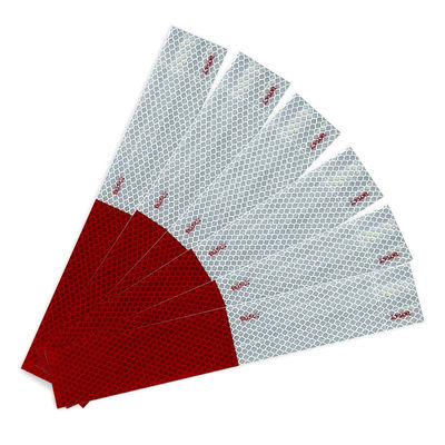 Bon prix Red/White DOT-C2 Reflective Safety Tape Conspicuity Tape for Vehicles, Trailers, Trucks en ligne
